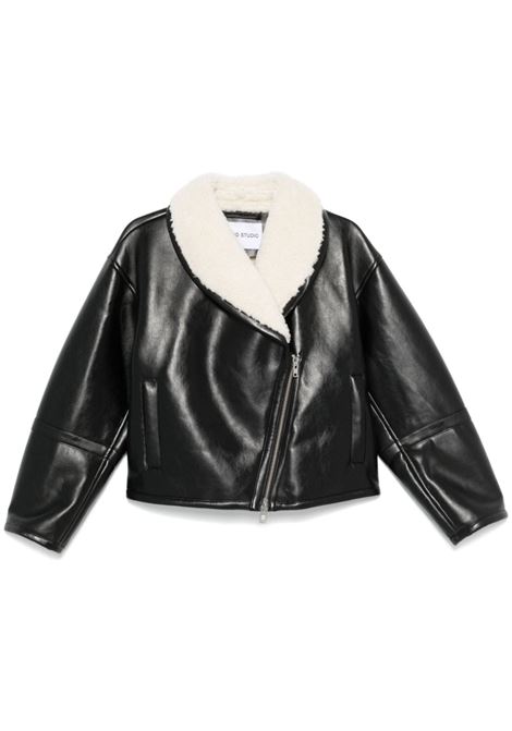 Biker jacket in pelle sintetica in nero Stand Studio - donna